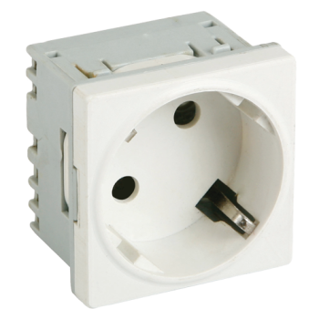 Priza modulara schuko cu impamantare, alb - DLX