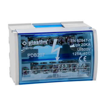 Bloc de distributie electrica, 2x7 poli, 125A - Plastim