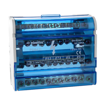 Bloc de distributie electrica, 4x11 poli, 125A - Plastim