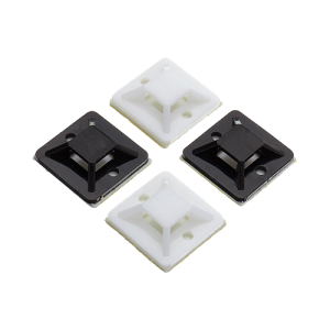 Suport plastic prindere coliere, NEGRU, 19x19 mm, autoadeziv, 100 buc