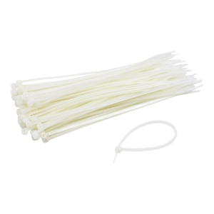 Coliere de plastic 200x3.6 mm, ALB, 100 buc