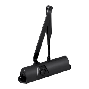 Amortizor hidraulic negru RAL9005 cu brat articulat - DORMA