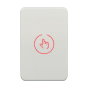 Buton de iesire Touch, plastic alb, montaj aparent, 12-24 Vcc, NO-NC-COM, LED, 86 x 55 mm