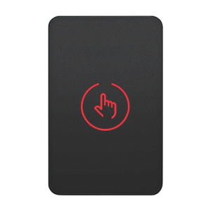 Buton de iesire Touch, plastic negru, montaj aparent, 12-24 Vcc, NO-NC-COM, LED, 86 x 55 mm