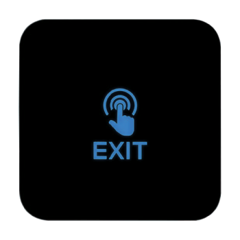Buton de iesire Touch, plastic negru, montaj aparent, 12-24 Vcc, NO-NC-COM, LED, 86 x 86 mm Buton de iesire Touch, plastic negru, montaj aparent, 12-24 Vcc, NO-NC-COM, LED, 86 x 86 mm