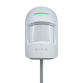 Detector de miscare PIR CombiProtect Fibra PIR + geam spart, cablat, alb - AJAX