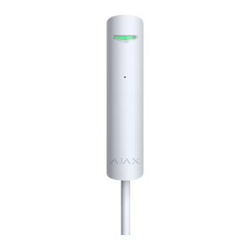 Detector de geam spart GlassProtect Fibra, cablat, alb - AJAX