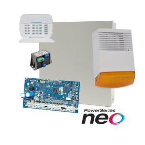 Kit alarma la efractie DSC NEO cu sirena exterioara