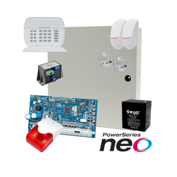 Kit alarma la efractie DSC NEO cu sirena interioara Kit alarma la efractie DSC NEO cu sirena interioara