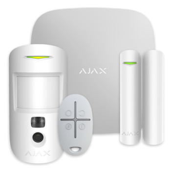 Kit alarma StarterKit Cam, wireless,  LAN + 2G, alb - AJAX