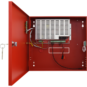 Sursa de alimentare EN 54-4, 27.6V/4.6A, cutie metalica cu loc acumulatori 2x7Ah/12V - PULSAR Sursa de alimentare EN 54-4, 27.6V/4.6A, cutie metalica cu loc acumulatori 2x7Ah/12V - PULSAR