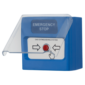 Buton manual oprire de urgenta/temporar, de interior, capac protectie, compatibil cu IVY - TELETEK