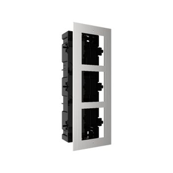 Rama montaj ingropat din otel inoxidabil, 3 module, pentru Interfon modular - HIKVISION