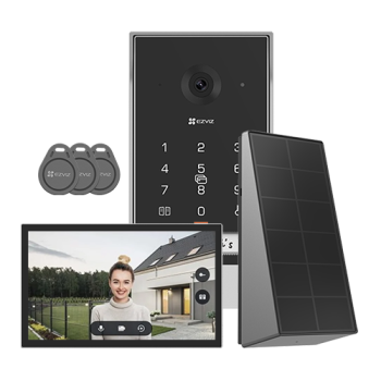 Kit video-interfon, Monitor tactil 7 inch, camera 2K, IR 5m, SDcard, Wi-Fi5, Panou Solar - EZVIZ Kit video-interfon, Monitor tactil 7 inch, camera 2K, IR 5m, SDcard, Wi-Fi5, Panou Solar - EZVIZ