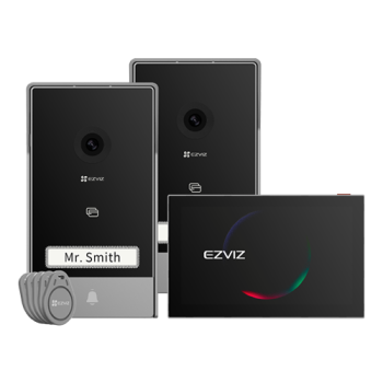 Kit video-interfon, monitor tactil 7``, 2 posturi exterioare, camera 2K, audio, IR 6m, Wi-Fi6 - EZVIZ
