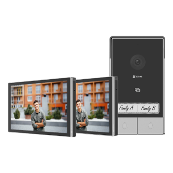 Kit video-interfon 2 familii, 2 x monitor tactil 7``, camera 2K, audio, IR 6m, Wi-Fi6 - EZVIZ