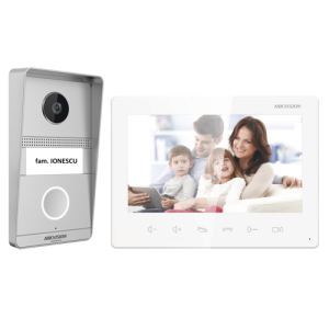 Kit videointerfon analogic 7inch, camera 2MP, conectare 2 fire - HIKVISION