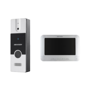 Kit videointerfon analogic 7'', conectare 4 fire - HIKVISION