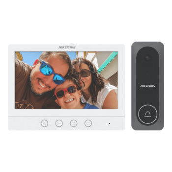 Kit videointerfon analogic, ecran 7``, conectare 4 fire pentru 1 familie, IR - HIKVISION Kit videointerfon analogic, ecran 7``, conectare 4 fire pentru 1 familie, IR - HIKVISION