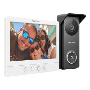 Kit videointerfon analogic, ecran 7``, conectare 4 fire pentru 1 familie, IR, IK08 - HIKVISION