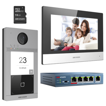 KIT videointerfon pentru o familie, Wi-Fi 2.4Ghz, monitor 7 inch - HIKVISION KIT videointerfon pentru o familie, Wi-Fi 2.4Ghz, monitor 7 inch - HIKVISION