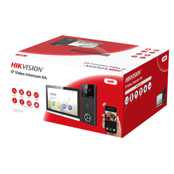Kit videointerfon IP, 4MP, IR 3m, Wi-Fi 6, 2.4Ghz, PoE, IP65 - HIKVISION Kit videointerfon IP, 4MP, IR 3m, Wi-Fi 6, 2.4Ghz, PoE, IP65 - HIKVISION