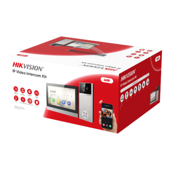 Kit videointerfon IP, 4MP, IR 3m, Wi-Fi 6, 2.4Ghz, IP65 - HIKVISION Kit videointerfon IP, 4MP, IR 3m, Wi-Fi 6, 2.4Ghz, IP65 - HIKVISION
