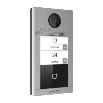 Panou exterior videointerfon TCP/IP pentru 2 familii, Wi-Fi 2.4GHz, control acces integrat - HIKVISION Panou exterior videointerfon TCP/IP pentru 2 familii, Wi-Fi 2.4GHz, control acces integrat - HIKVISION