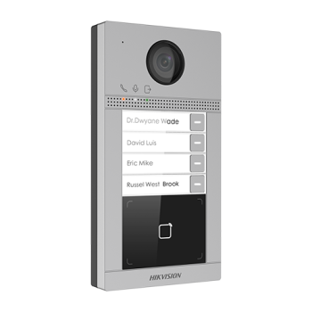 Panou exterior videointerfon TCP/IP pentru 4 familii, Wi-Fi 2.4GHz, control acces integrat - HIKVISION Panou exterior videointerfon TCP/IP pentru 4 familii, Wi-Fi 2.4GHz, control acces integrat - HIKVISION
