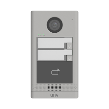 Post exterior videointerfon TCP/IP pentru 2 familii, IR, IK08 - UNV Post exterior videointerfon TCP/IP pentru 2 familii, IR, IK08 - UNV