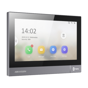 Monitor videointerfon TCP/IP, IPS LCD 7 inch touch screen, WiFi, PoE, Alarma IN - HIKVISION