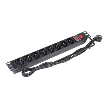 PDU 8 prize Shuko, 19'', 1U, aluminiu cu protectie - ASYTECH Networking