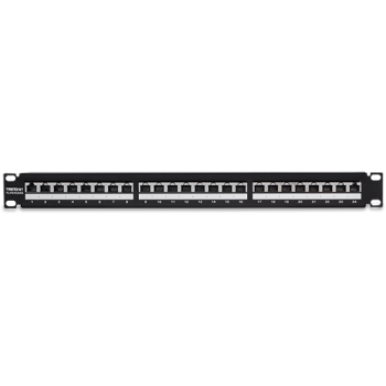 Patch Panel 24 porturi RJ45, Cat6a, Ecranat, 1U - TRENDnet Patch Panel 24 porturi RJ45, Cat6a, Ecranat, 1U - TRENDnet