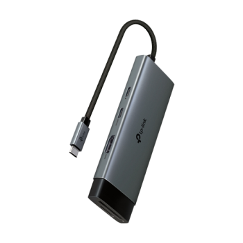 Hub USB-C 7-in-1, Power Delivery 100W, HDMI, Cititor carduri, Transfer date - TP-Link Hub USB-C 7-in-1, Power Delivery 100W, HDMI, Cititor carduri, Transfer date - TP-Link