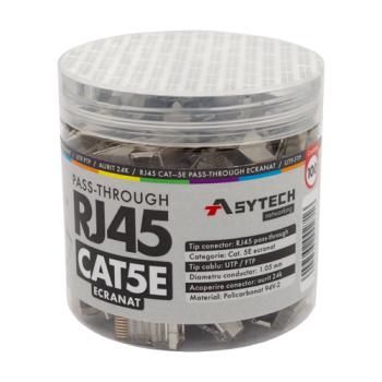 Mufa RJ-45 FTP Cat.5e EZ Passthrough, ecranata (100 buc) Mufa RJ-45 FTP Cat.5e EZ Passthrough, ecranata (100 buc)