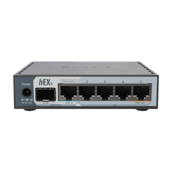 Router hEX, 5 porturi RJ45 Gigabit, 1 x SFP 2.5G, 1 x PoE Out, USB, PoE In - MikroTik Router hEX, 5 porturi RJ45 Gigabit, 1 x SFP 2.5G, 1 x PoE Out, USB, PoE In - MikroTik