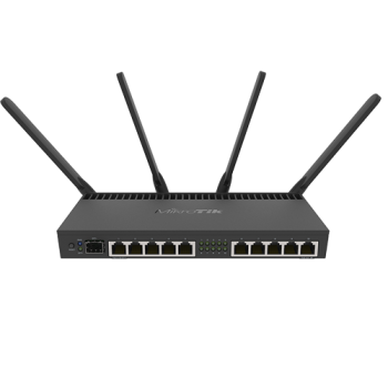 Router 10 x Gigabit, 1 x SFP+ 10Gbps,PoE IN/OUT, RouterOS L5, Wi-Fi - Mikrotik