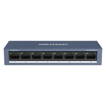 Switch L2, 8 x RJ45 10/100 Mbps, Unmanaged - HIKVISION