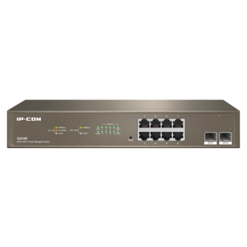 Switch 8 x RJ45 Gigabit, 2 x SFP Gigabit Uplink, Cloud Management - IP-COM Switch 8 x RJ45 Gigabit, 2 x SFP Gigabit Uplink, Cloud Management - IP-COM