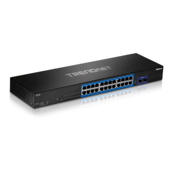 Switch 24 porturi Gigabit, 2 porturi SFP+ 10G - TRENDnet Switch 24 porturi Gigabit, 2 porturi SFP+ 10G - TRENDnet