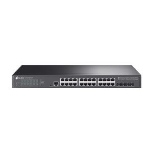 Switch L2+, 24 x RJ45 1G, 4 x SFP+ 10G, Alimentare Baterie 12V, Management - TP-Link