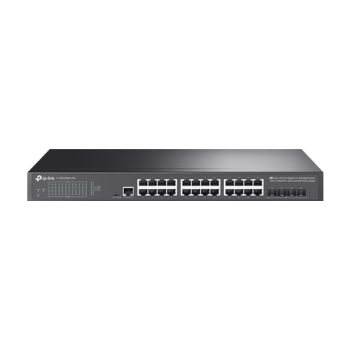 Switch L2+, 24 x RJ45 1G, 4 x SFP+ 10G, Alimentare Baterie 12V, Management - TP-Link Switch L2+, 24 x RJ45 1G, 4 x SFP+ 10G, Alimentare Baterie 12V, Management - TP-Link