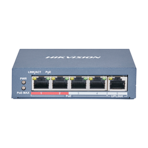 Switch 4 x RJ45 10/100 Mbps PoE, 1 x RJ45 10/100 Mbps, Unmanaged - HIKVISION