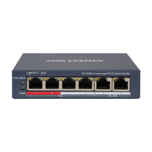Switch 4 x RJ45 10/100 Mbps PoE, 2 x RJ45 10/100 Mbps, Unmanaged - HIKVISION
