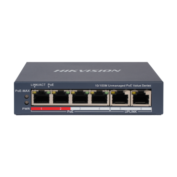 Switch 4 x RJ45 10/100 Mbps PoE, 2 x RJ45 10/100 Mbps, Unmanaged - HIKVISION Switch 4 x RJ45 10/100 Mbps PoE, 2 x RJ45 10/100 Mbps, Unmanaged - HIKVISION