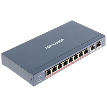 Switch 8 porturi PoE+, 2 porturi uplink - HIKVISION
