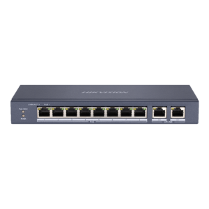 Switch 8 porturi PoE, 2 porturi uplink RJ45 Gigabit - HIKVISION