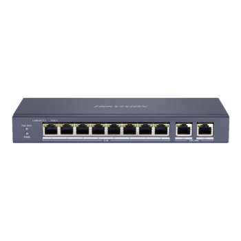 Switch 8 porturi PoE, 2 porturi uplink RJ45 Gigabit - HIKVISION