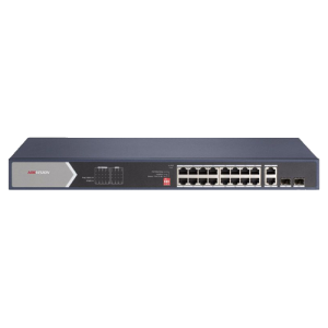Switch 16 porturi PoE Gigabit fara management, 4 x Hi PoE, 2 x RJ45/SFP uplink Gigabit  - HIKVISION