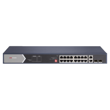 Switch 16 porturi PoE Gigabit fara management, 4 x Hi PoE, 2 x RJ45/SFP uplink Gigabit - HIKVISION Switch 16 porturi PoE Gigabit fara management, 4 x Hi PoE, 2 x RJ45/SFP uplink Gigabit - HIKVISION